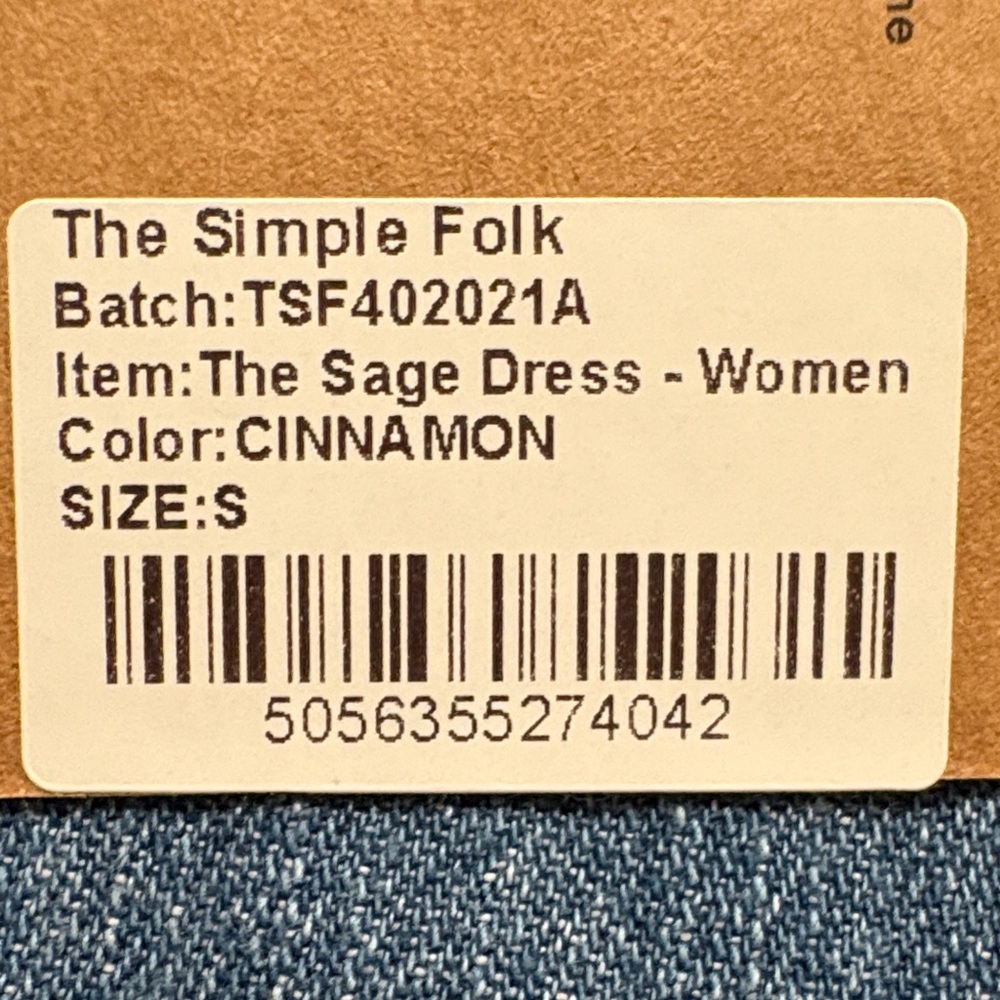 The Simple Folk Sage Dress in Cinnamon NWT - Picture 5 of 5